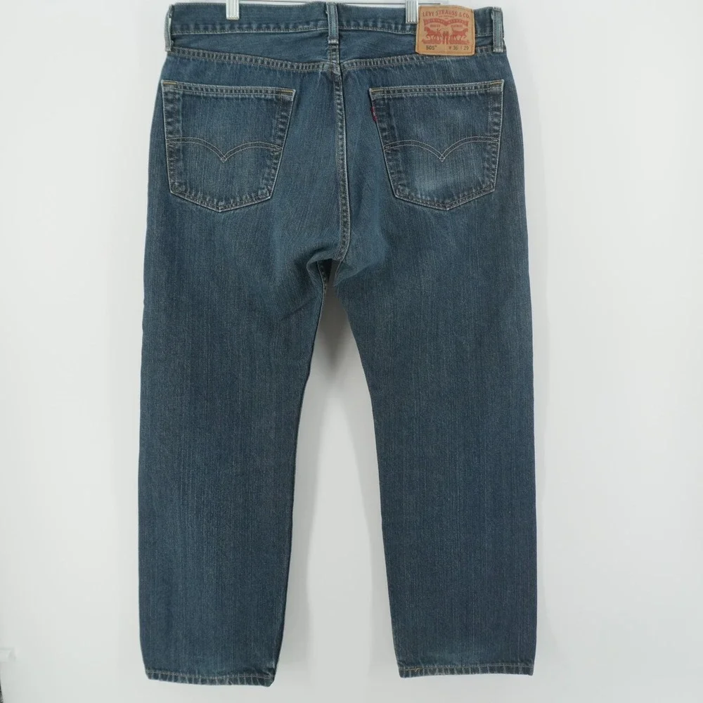 Levi's 505 Athletic Taper Jeans Mens 36x29 Blue Denim 100% Cotton 4090